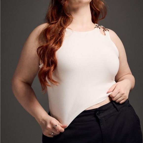 Torrid 3X Nightfall Foxy Metal Clasp Cropped Plus Tank Top NWT - Picture 6 of 9